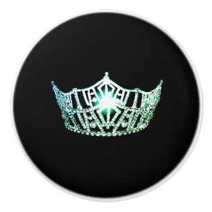 Miss America Celery Crown Ceramic Cabinet Knob