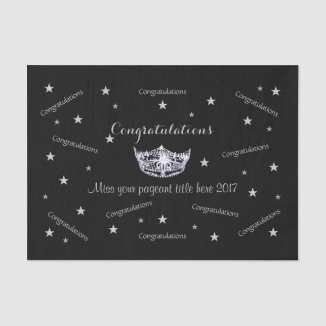 Miss America Congratulations Tissue Paper (Front)