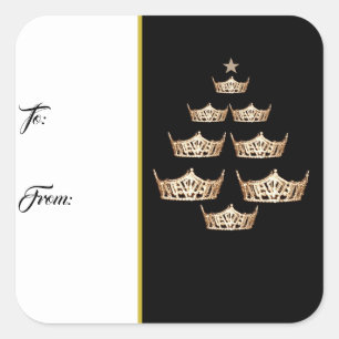 Miss America Crown Christmas Tree Gift Tags