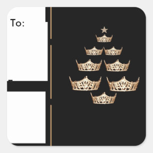 Miss America Crown Christmas Tree Gift Tags