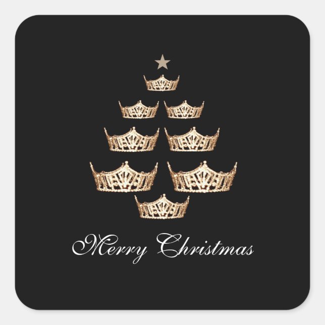Miss America Crown Christmas Tree Sticker-Square Square Sticker (Front)