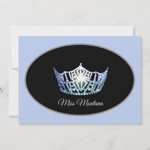 Miss America Crown Flat Note Cards-Blue Card