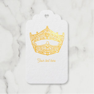Miss America Crown Gold Foil Gift Tags