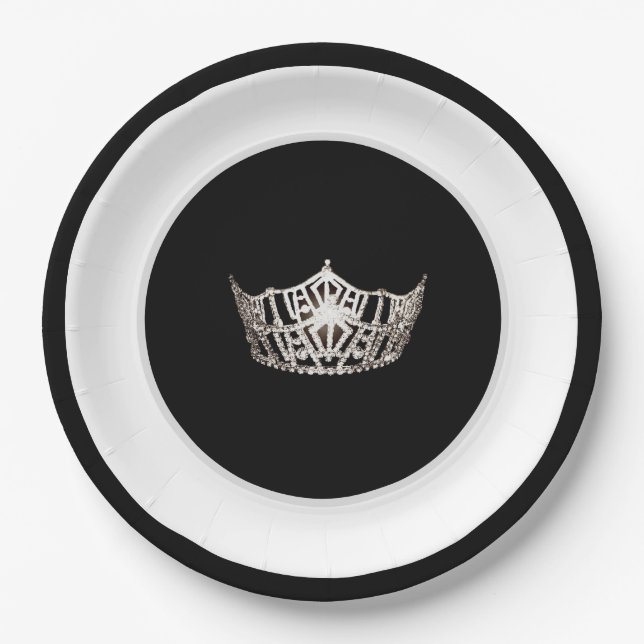 Miss America Crown Pageant Party Paper Plate (Front)