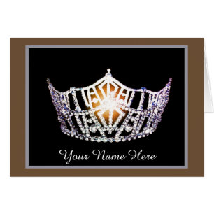 Miss America Crown Thank You Card in BRWN/SLVR