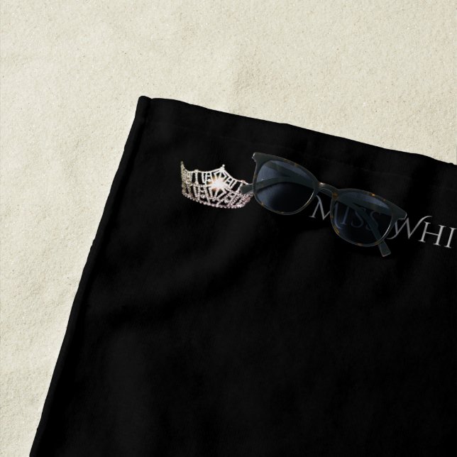 Miss America Custom Silver Crown Beach Serviette (En situation)