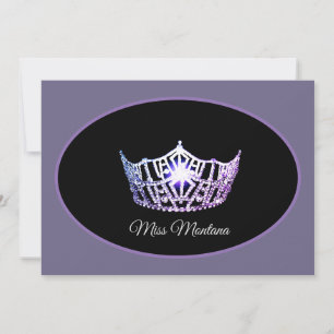 Miss America Flat Note Carte Argent Crown Amethyst