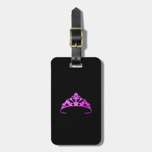 Miss America Fuchsia Tiara Luggage Tag-Vertical Luggage Tag