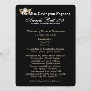 Miss America Gold Crown 2 Awards Ball Program Card