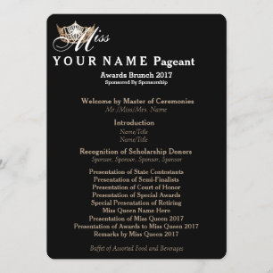 Miss America Gold Crown Awards Brunch Program Card