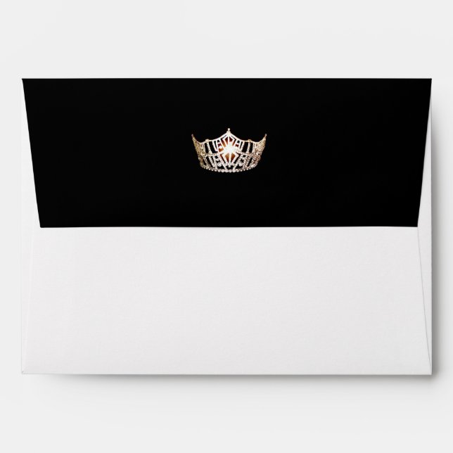 Miss America Gold Crown Greeting Card Envelope (Back (Top Flap))
