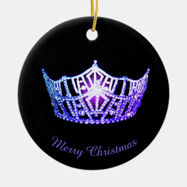 Miss America Miami Crown Round Ornament (Front)