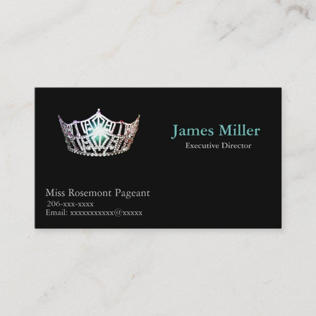 Miss America Personalized Pageant Business Card (Front)
