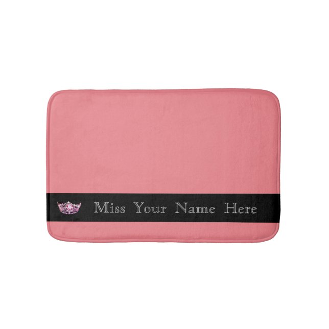 Miss America Pink Crown Bath Mat (Front)