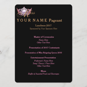 Miss America Pink Crown Luncheon Program Card