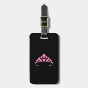 Miss America Pink Tiara Luggage Tag-Vertical Tag