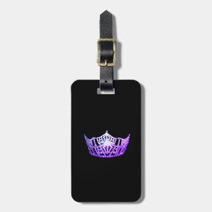 Miss America Purple Crown Luggage Tag-Vertical Tag