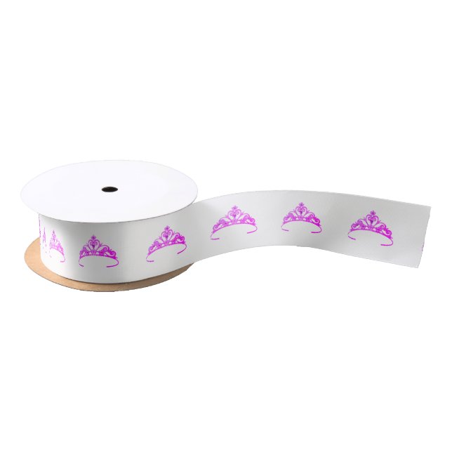 Miss America Purple Tiara Satin Ribbon-Pastel Satin Ribbon (Spool)
