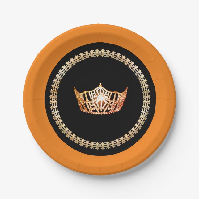 Miss America Red 7" Paper Plates (Front)