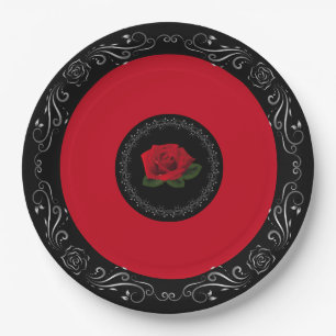 Miss America Red Rose 9" Paper Plates