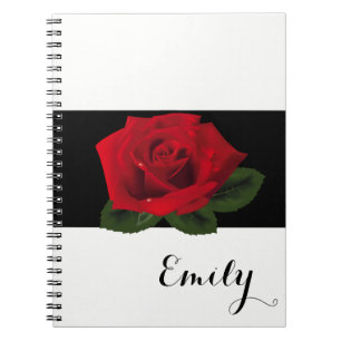 Miss America Red Rose Notebook- Custom Name Notebook