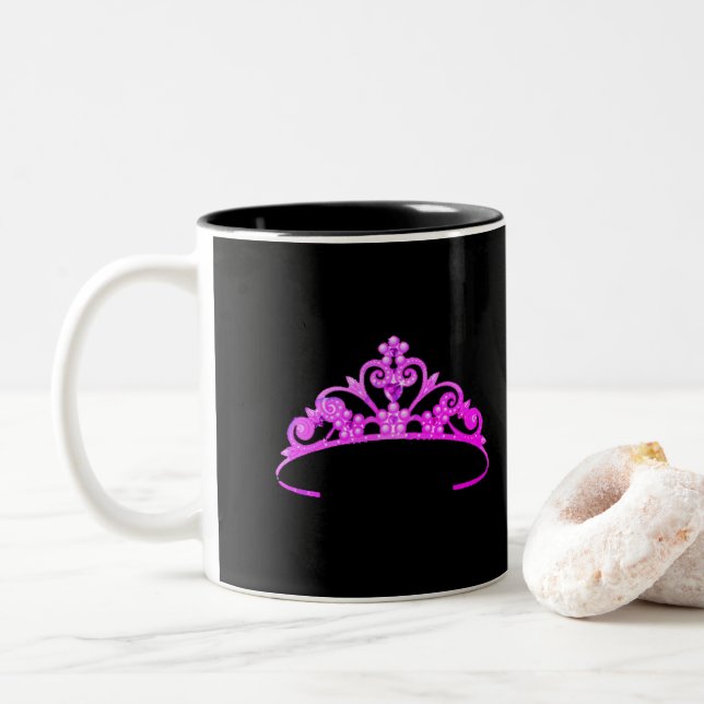 Miss America Rodeo Princess Fuchsia Crown  Mug (With Donut)