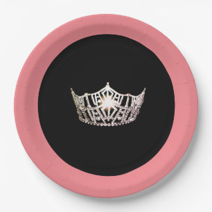 Miss America Silver Crown 9" Paper Plates