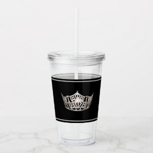 Miss America Silver Crown Acrylic Tumbler