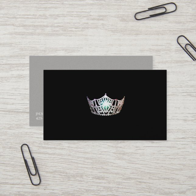 Miss America Silver Crown Business Cards (Front/Back In Situ)