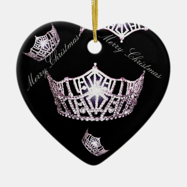 Miss America Silver Crown Christmas Ornament (Front)