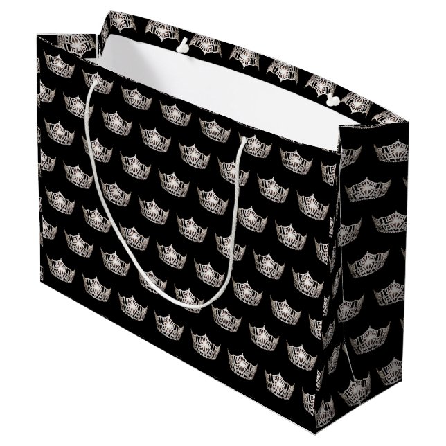 Miss America Silver Crown Gift Bag-Large Large Gift Bag (Back Angled)