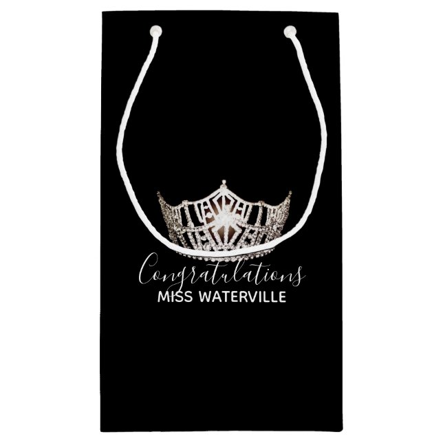 Miss America Silver Crown Gift Bag-Small Small Gift Bag (Back)