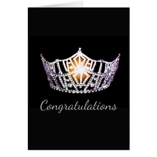 Miss America Silver Crown Greeting Card-Congrats Card