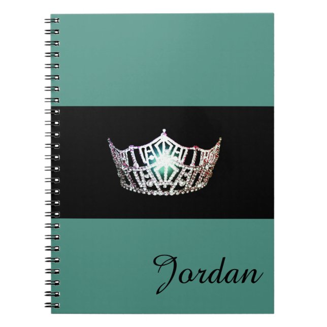 Miss America Silver Crown Notebook Custom Name (Front)