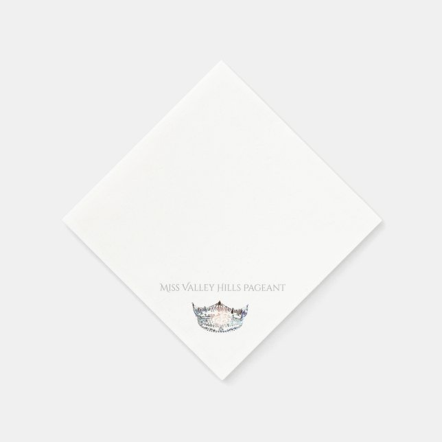 Miss America Silver Crown Paper Napkins (Corner)