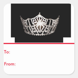 Miss America Silver Crown Peel & Stick Gift Tags