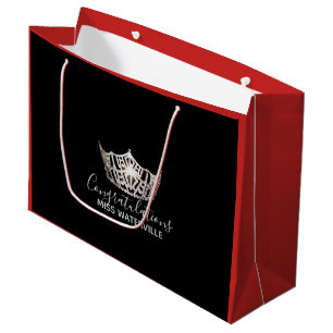 Miss America Silver Crown Red Gift Bag-Large Large Gift Bag