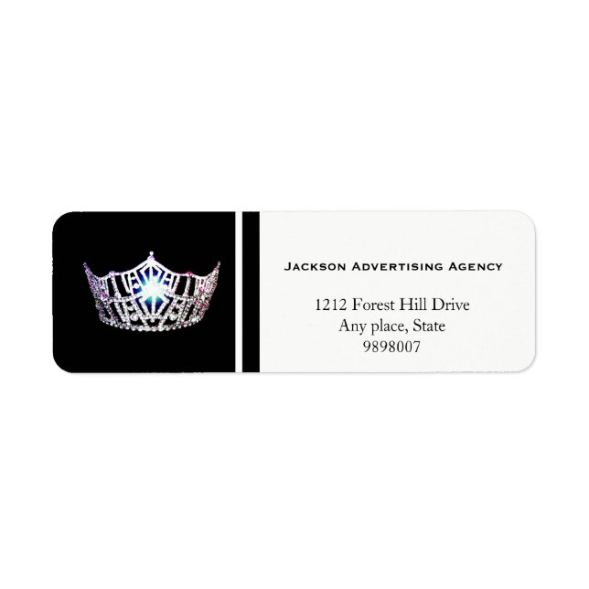 Miss America Silver Crown Return Address Labels (Front)