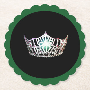 Miss America Silver Crown Sclpd Paper Coasters