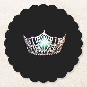 Miss America Silver Crown Sclpd Paper Coasters