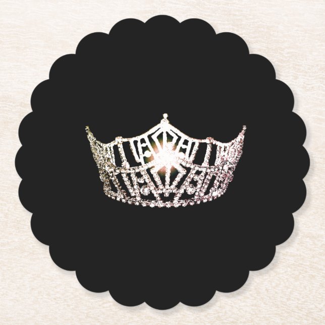 Miss America Silver Crown Sclpd Paper Coasters (Front)