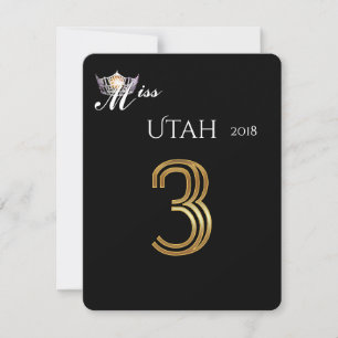 Miss America Silver Crown Table Card-3 Invitation