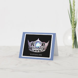 Miss America Silver Crown Thank You Card-Printed