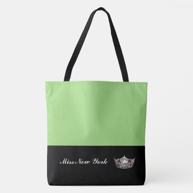 Miss America Silver Crown Tote Bag-Large Apple (Front)