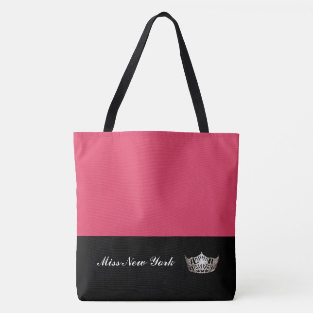 Miss America Silver Crown Tote Bag-Large Geranium (Front)