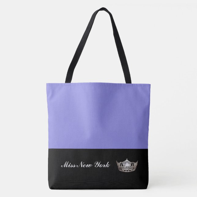Miss America Silver Crown Tote Bag-Large Lavender (Front)