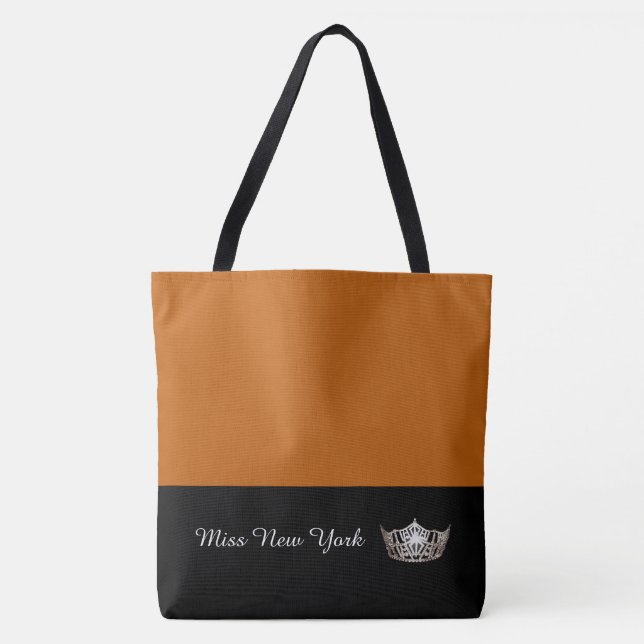 Miss America Silver Crown Tote Bag-Large Pumpkin Bag (Front)