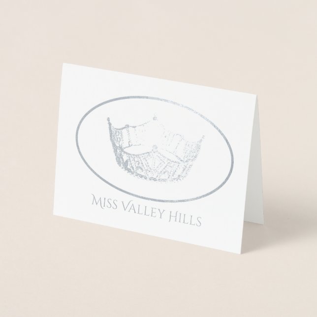 Miss America Style Argent Foil Couronne Carte Sm (Devant)