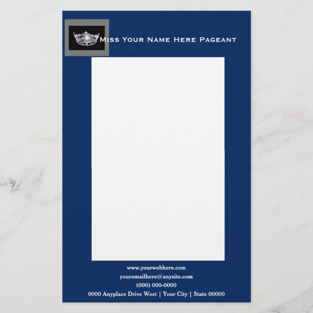 Miss America style Bold Boxes Letterhead (Front)