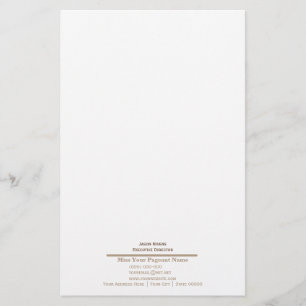 Miss America style Bottom Line Stationery